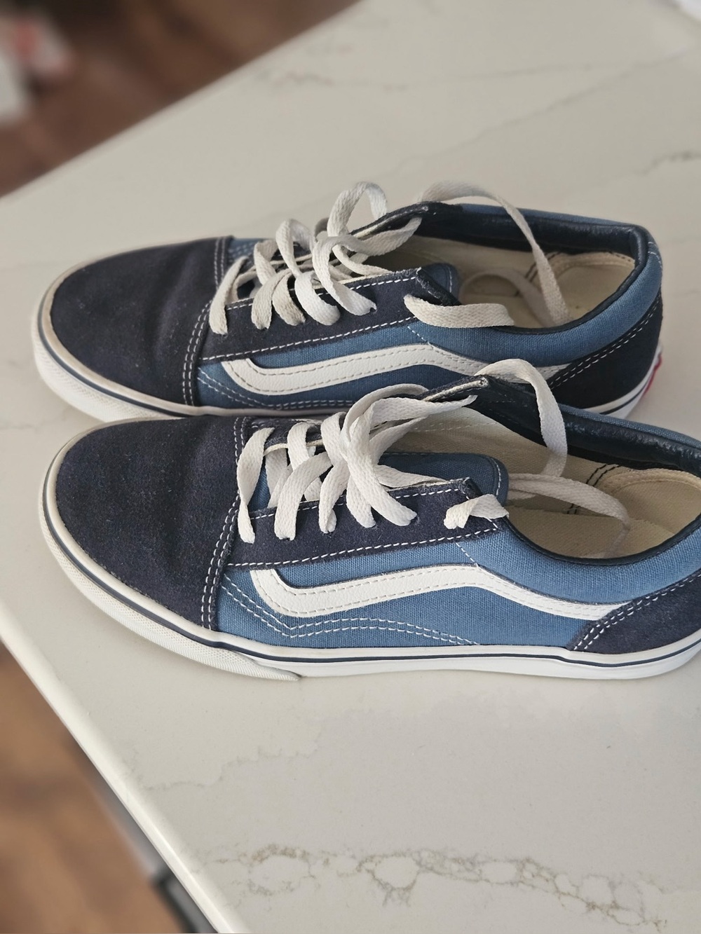 Vans Kids Navy and Light Blue Old Skool Sneakers